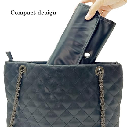 Travel Makeup Organizer, Foldable Roll-Up Cosmetic Storage Bag for Women (Black) - color: Black