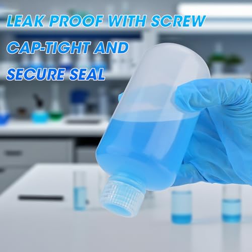 8oz/250ml Plastic Sample Bottles with caps, Wide Mouth Reagent Bottle with Lids Leak Proof Containers Water Sample Bottles for Laboratories, Travel(5Pcs) - style: 250ML-5pcs