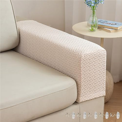 Yoovat Couch Arm Covers Sofa Arm Cover armrest Covers for Sofa Couch Armrest Cover Chair Arm Cover Set of 2 (Texture-Pinkish Beige,Large (Set of 2)) - color: Texture-pinkish Beige, size: Large (Set of 2)