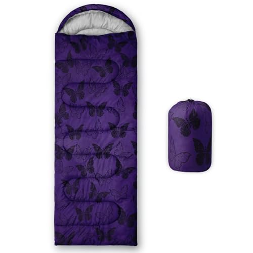 Kids Sleeping Bag for Boys Girls,Western Cowboy Print-Lightweight Warm Portable Outdoor Indoor-Waterproof Cold Weather Resistant Sleeping Bag for Camping Hiking - color: Butterfly