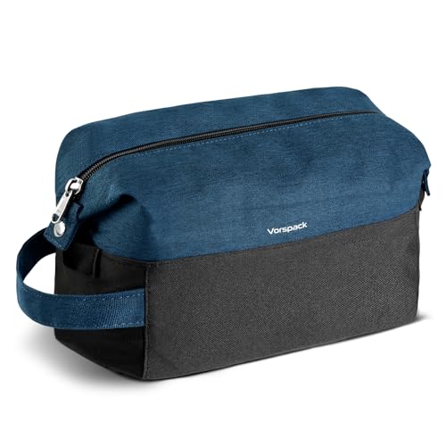 Vorspack Lightweight Travel Toiletry Bag - Water Resistant Travel Bag for Toiletries, Cosmetics, Accessories, Gifts for Men - Navy Blue - color: Navy Blue, size: Medium