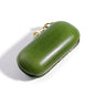 Leather eyeglass protective case - Portable travel sunglasses case - Suitable for both men and women - style: Zipper-green