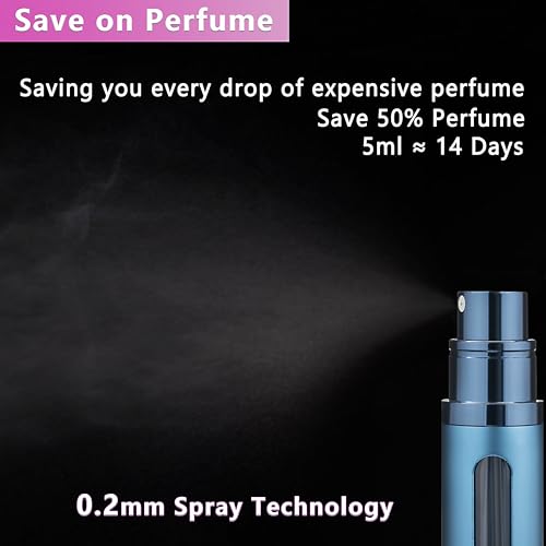 Refillable Perfume Atomizer Travel Bottle 5ml Leakproof Luxury Travel Perfume Refillable Bottle, Portable Perfume Atomizer (Blue) - color: Blue