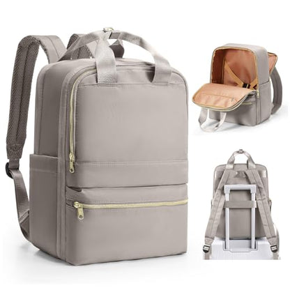 wepadre Small Travel Backpack Carry on Flight Approved Personal Item Travel Bag Carry on Backpack for Women Work Laptop Backpack for Traveling Carry on Luggage - color: Khaki