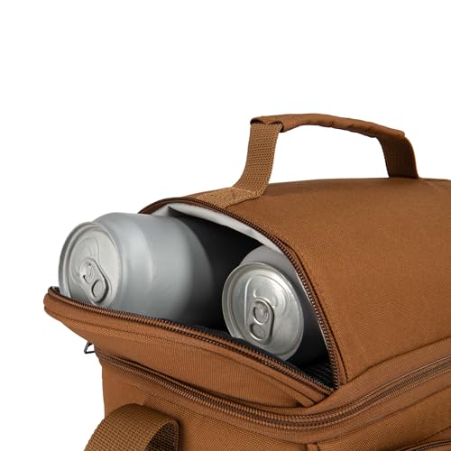 Carhartt Camping Cooler, Worksite Lunchbox, Soft Shell Lunch Bag for Construction Sites, Work and Everyday Use, Brown - color: Brown