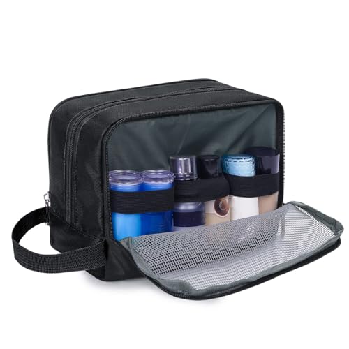 Toiletry Bag for Men Hanging Dopp Kit Water Resistant Shaving Bag Small Toiletry Bag for Traveling (Pure Black) - color: Pure Black
