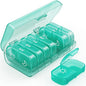 AUVON XL Weekly Pill Organizer 2 Times a Day, Pill Box 7 Day with One-Side Large Openings for Easy to Use, Cyan AM PM Pill Case for Medication, Vitamins, Fish Oils, Supplements - color: Cyan