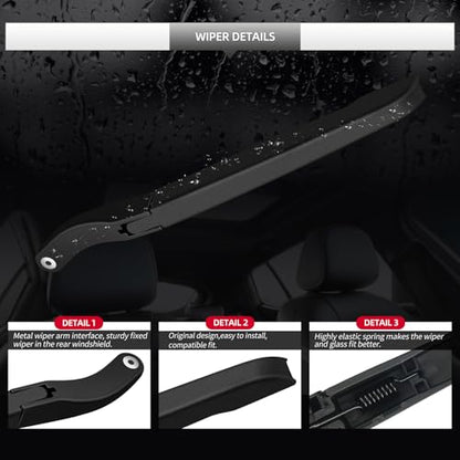 Rear Wiper Blade Assembly, Back Windshield Wiper Blades Replacement for Hyundai Tucson 2022-2026, Rear Wiper Blade and Arm Set for 2022 2023 2024 2025 2026 - size: For Hyundai Tucson 2022-2025