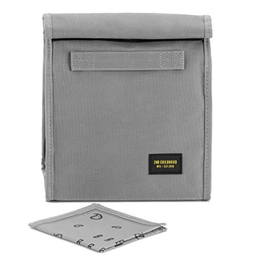 2nd Childhood Rolltop Lunch Bag for Work or School – Compact, Foldable & Low Profile Design – Insulated Reusable Bag with Handle – Slim, Durable & Stylish - 3.5L (Grey) - color: Gray