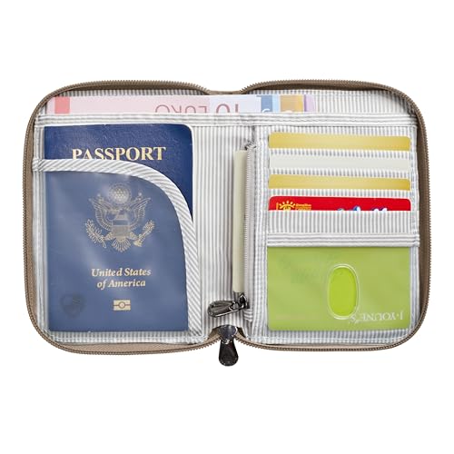 Travelon RFID Blocking Passport Zip Wallet - color: Sable