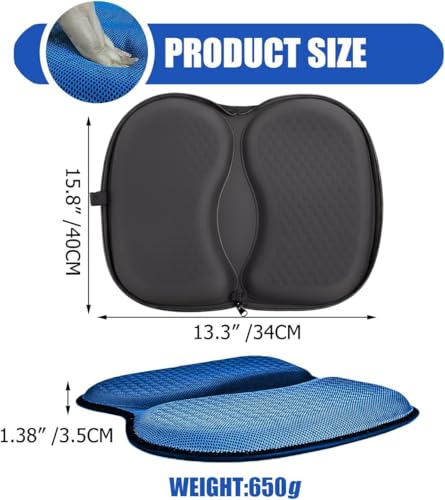 masteymoh Foldable Seat Cushion for Travel, Honeycomb Gel Cushion with Zipper & Handle, Portable Silicone Gel Seat Cushion for Cars, Honeycomb Butt Pillow 15.8 x 13.3 x 1.4 Inches (1 in Black) - color: 1 in Black