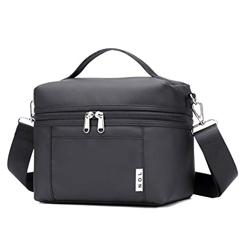 NOL Natural Organic Lifestyle Small Insulated Lunch Bags for Women Men Small Cooler Bag | Fits 7 Cans 330ml | Lightweight Nylon Waterproof Lunch Box For Work（Small，Black） - color: Black, size: Small (4 Liters)