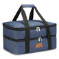 Uoxfill Lunch Bag Insulated Thermal Food Carrier Insulated Double Decker Casserole Carrier for Hot or Cold Food,Insulated Tote Bag for Potluck Cookouts Picnic,Lasagna Holder - color: blue-2