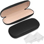 Joyberg Glasses Case, 2 Pack Eyeglass Case with Cleaning Cloth, Glasses Case Hard Shell Fits Most Glasses - color: Black