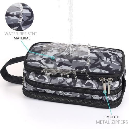 Kids Toiletry Bag for Boys, Travel Toiletry Bag for Little Young Boys Waterproof Hanging Wash Bag Toddler Traveling Toiletries, Shark Black - color: Shark-Black