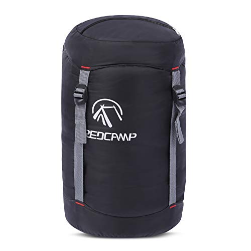 REDCAMP Nylon Compression Stuff Sack, 10L/17L/27L/40L Lightweight Sleeping Bag Compression Sack Great for Backpacking, Hiking and Camping,Blue/Yellow/Army Green/Black - color: Black, size: Small