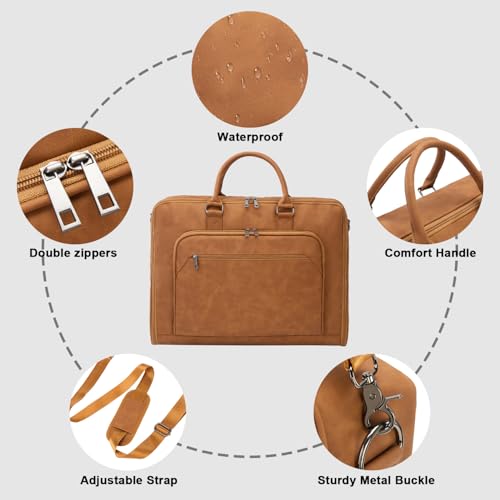 Garment Bag for Travel Large Carry on Garment Bags Men Women | Garment Suitcase Bags - color: Brown