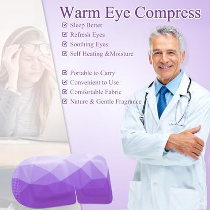 16Packs Steam Eye Mask, Heated Eye Mask for Sleeping, Warm Compress for Eyes, Self Heating Disposal Steam Mask for Home Sleep, Office, Spa, Travel Essentials Mothers Day Gifts (Lavender) - color: 16Packs Lavender