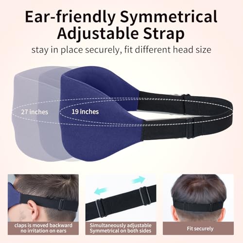 NEWVANGA Sleep Mask for Back and Side Sleeper, Block Out Light, Luxury Sleeping Eye Mask of 3D Night Blindfold, Zero Pressure Breathable Travel Eye Cover Blue - color: Blue