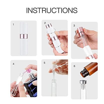 LISAPACK 8ML Atomizer Perfume Spray Bottle for Travel (3 PCS) Empty Cologne Dispenser, Portable Sprayer (White) - color: 3 white
