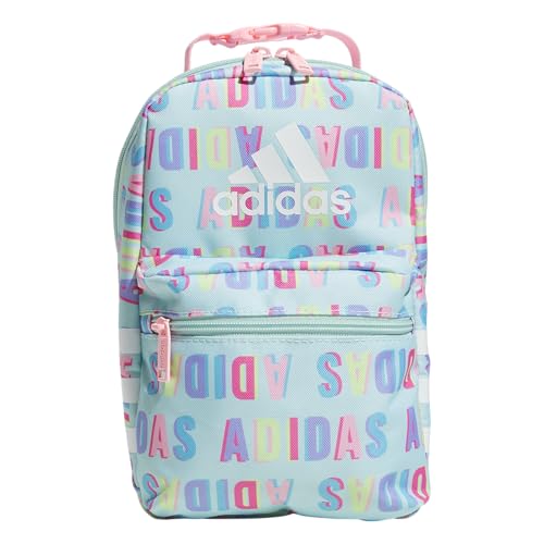 adidas Santiago Lunch Bag Cooler for Women and Men, Insulated Food Container Box with Mesh Pocket, Hall Pass Semi Flash Aqua/Pink Spark/3.0, One Size - color: Preloved Crimson/Rose Gold/3