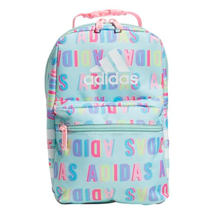adidas Santiago Lunch Bag Cooler for Women and Men, Insulated Food Container Box with Mesh Pocket, Hall Pass Semi Flash Aqua/Pink Spark/3.0, One Size - color: Preloved Crimson/Rose Gold/3