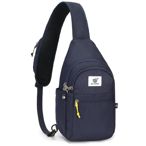 SKYSPER Sling Bag RFID Anti-Theft Crossbody Bag Recycled Travel Cross Body Bag Shoulder Sling Daypack - color: Blue