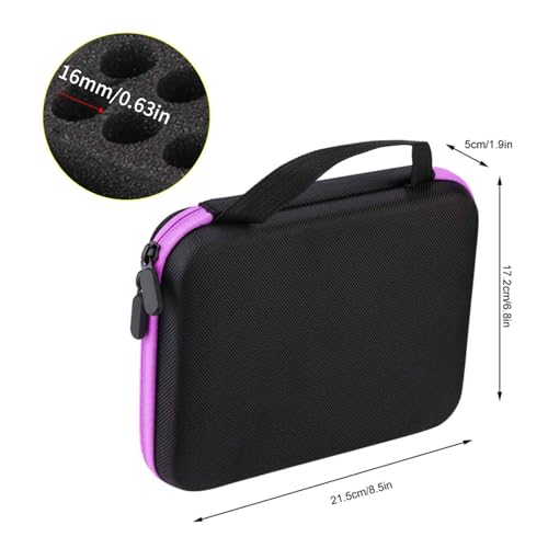 OUKENS Essential Oil Carrying Case, 1-3ml 63 Slots Hard EVA Shell Essential Oils Storage Organizer Bag with Foam Insert and Carrying Handle (Purple) - color: Purple