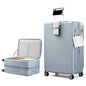 HanTrip Hard Shell Suitcases 28 Inch Large Checked Luggage with Spinner Wheels Cup Holder, Expandable Check in Luggage Lightweight Top Opening Luggage Big Rolling Suitcase with Lock, Silver - color: Arctic Silver, size: Expandable 28 Inch