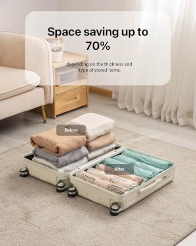 Vacuum Storage Bags for Clothing - NeatNest 6 Pack Roll-Up, 40×60cm (15.7"×23.6"), No Vacuum Needed, Compression Packing Bags for Clothes, Carry-On Luggage, Camping, and Travel - color: Roll x 6