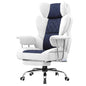 GTPLAYER Gaming Chair,Office Chair with Pocket Spring Lumbar Support, Ergonomic Comfortable Wide Office Desk Computer Chair with Outward Fixed Soft Armrests and Footrest (Fabric, Light Blue & White) - color: Light Blue White