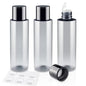 150ML/5OZ Travel Size Toiletries, 3 Pack Travel Size Containers, Leak Proof Plastic Bottles for Shampoo, Lotion, Body Wash with 6pcs Labels - color: Grey, size: 150ml(3pcs)