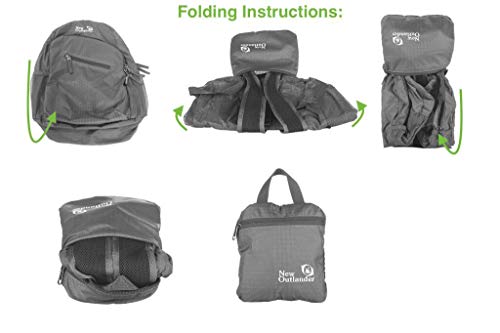 Outlander Packable Handy Lightweight Travel Hiking Backpack Daypack, Purple-L - color: Purple, size: 33L