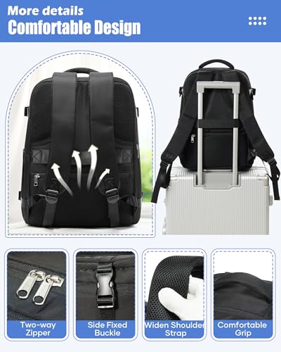 Vacuum Backpack Travel with Pump,Vacuum Sealed Backpack,Travel Backpack with Vacuum System,40x30x20 Airbag Travel,Laptop Vacpack Backpacks Bag Airline Flight Approved,Black - color: A13-black-with Pump