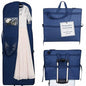 Wedding Dress Garment Bag 72" – Waterproof Trifold Travel Garment Bag for Bridal Gown with Shoulder Strap, Suitcase Sleeve & Accessory Pockets – Fits Full Skirts, Oxford Fabric, Carry Handle - color: Navy