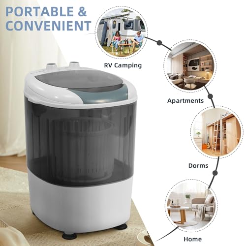 Elevon Mini Spin Dryer Portable Washing Machine, Compact Laundry for Home, Apartment, RV, Gray - style: Mini, Gray