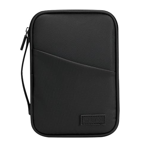 Waterproof Passport Holder, RFID Blocking Wallet, Portable Travel Document Organizer for Men & Women, Travel Essentials (Black) - color: Black