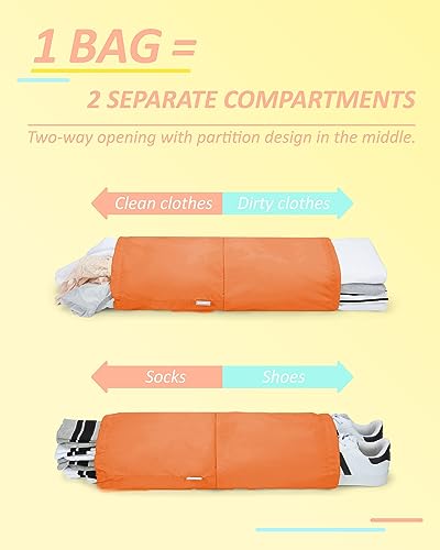 BAGSMART 6 Set /4 Set/2 Set Compression Packing Cubes for Travel, Lightweight Luggage Organizer Bags, Durable Space Saver Bags Travel Essentials - color: Sunset Orange, size: Set of 6