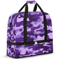 Travel Duffle Bags With Shoes Compartment for Women Men Purple Camouflage Camo Lightweigh Sports Tote Gym Bag Foldable Canvas Weekender Overnight Carry On Luggage Handle Bag - color: A05: Purple Camouflage Camo