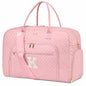 Letter Travel Duffle Bags for Women - Initial Personalized Weekender Bag with Shoe Compartment Carry On Overnight Bag with Toiletry Bag Duffel Bags Hospital Bags Birthday Gifts Pink (Letter K) - color: Z-Pink K