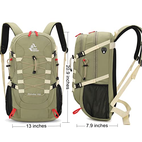 Bseash 40L Waterproof Hiking Backpack with Rain Cover, Outdoor Sport Travel Bag Daypack for Camping Climbing Skiing Cycling (Pea-green) - color: Pea-green