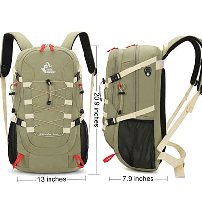 Bseash 40L Waterproof Hiking Backpack with Rain Cover, Outdoor Sport Travel Bag Daypack for Camping Climbing Skiing Cycling (Pea-green) - color: Pea-green