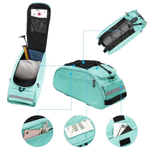MOSISO Bike Rack Bag, Waterproof Bicycle Trunk Pannier Rear Seat Pouch Cycling Bike Carrier Backseat Storage Luggage Saddle Shoulder Bag - color: Turquoise