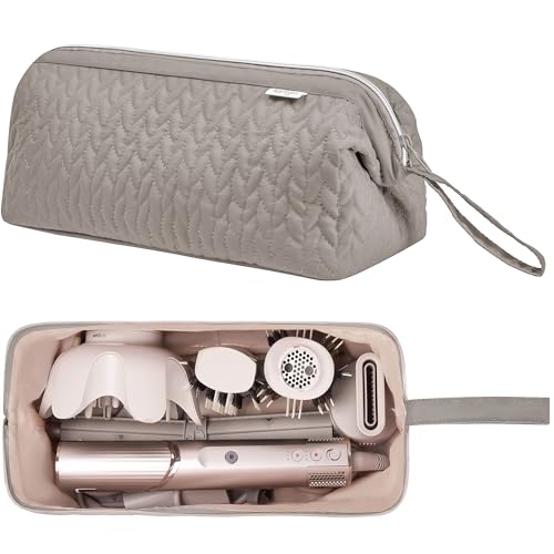 KarSyon Shark Flex Style Case for Airwrap Hair Dryer Brush Revlon Hair Tools Travel Bag Carrying Case Flat Curling Iron Organizer (Camel) - color: Camel