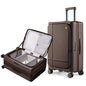 NINETYGO Medium Checked Luggage 25 Inch, Flat Top Opening Check In Luggage with Cup Holder, Expandable, Coffee-Infused PC Hard Shell, Eco-Friendly, TSA Lock, 360° Spinner Wheels (Americano) - color: 01-Dark Chocolate Americano, size: Checked 25-Inch (Top