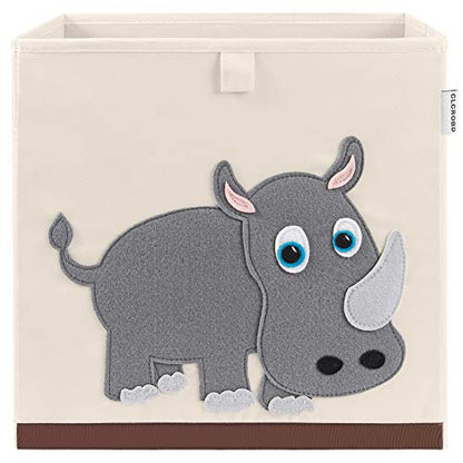 Foldable Animal Cube Storage Bins Fabric Toy Box/Chest/Organizer for Kids Nursery, 13 inch (Rhino) - color: Rhino