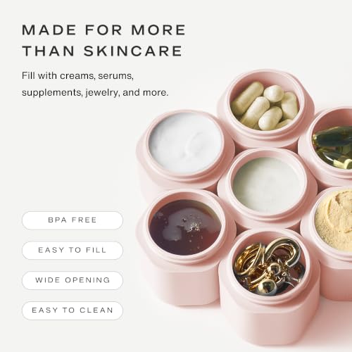 Cadence Capsules - Full Skincare Set, Petal - Six Containers with Magnetic Lids - 100% Leak Proof & TSA Approved for Travel and Carry On, 2 Small (0.56oz), 4 Medium (1.32oz) & Extender (1.43oz) - color: Petal, size: Full Set