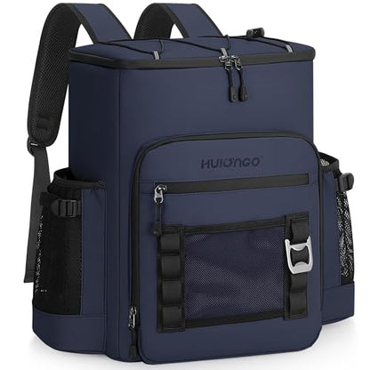 Hulongo Cooler Backpack, 30L Insulated Leakproof Soft Cooler Bag for 52 Cans, Lightweight Backpack for Beach, Picnic, Camping, Hiking, Fishing and Travel - color: Dark Blue