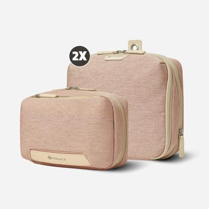 Nordace Travel Packing Organizers Set for Men and Women - 2x Packing Cubes & 1x Wash Pouch - Durable & Water Resistant (Pink) - color: Pink
