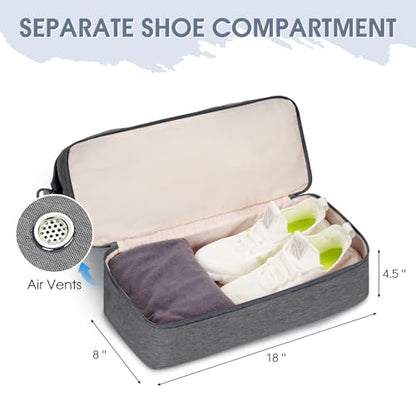 For Spirit Airlines Personal Item Bag Underseat Carry On Bag with Wet Pocket & Shoe Compartment & USB Charging Port - color: Grey